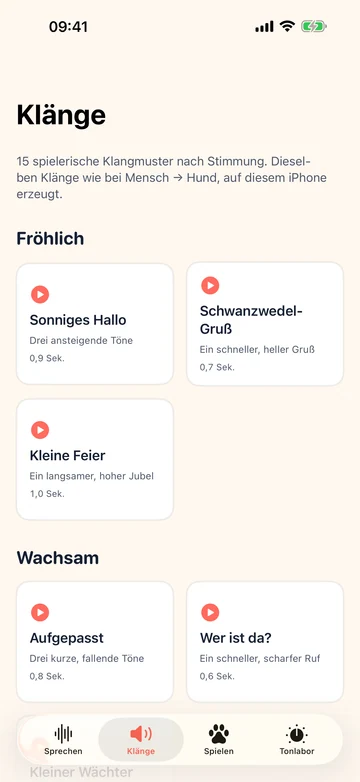 Human to Dog Translator: Play-Klangsammlung mit spielerischen Klangmustern